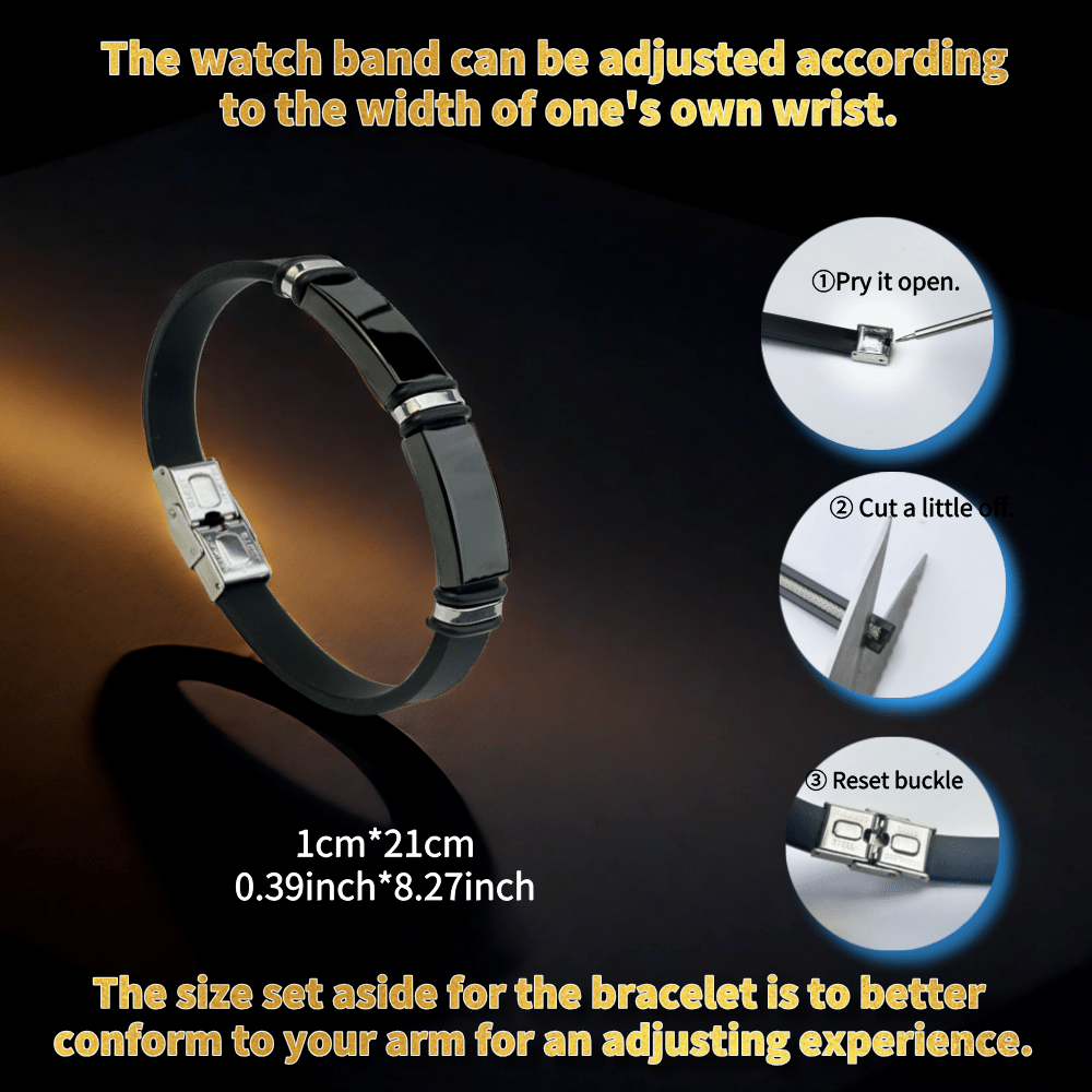 Men's Adjustable Cuff Bracelet with Gunmetal Plating
