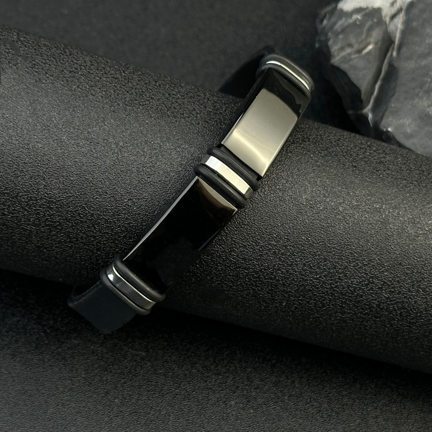 Men's Adjustable Cuff Bracelet with Gunmetal Plating
