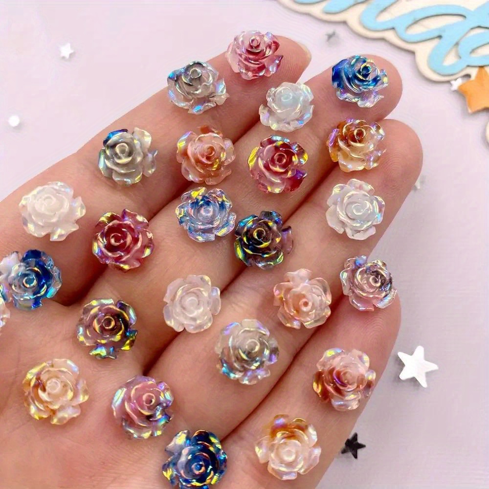 50pcs 10mm Ab Rhinestones - For Scrapbooking, Decor & Diy Art