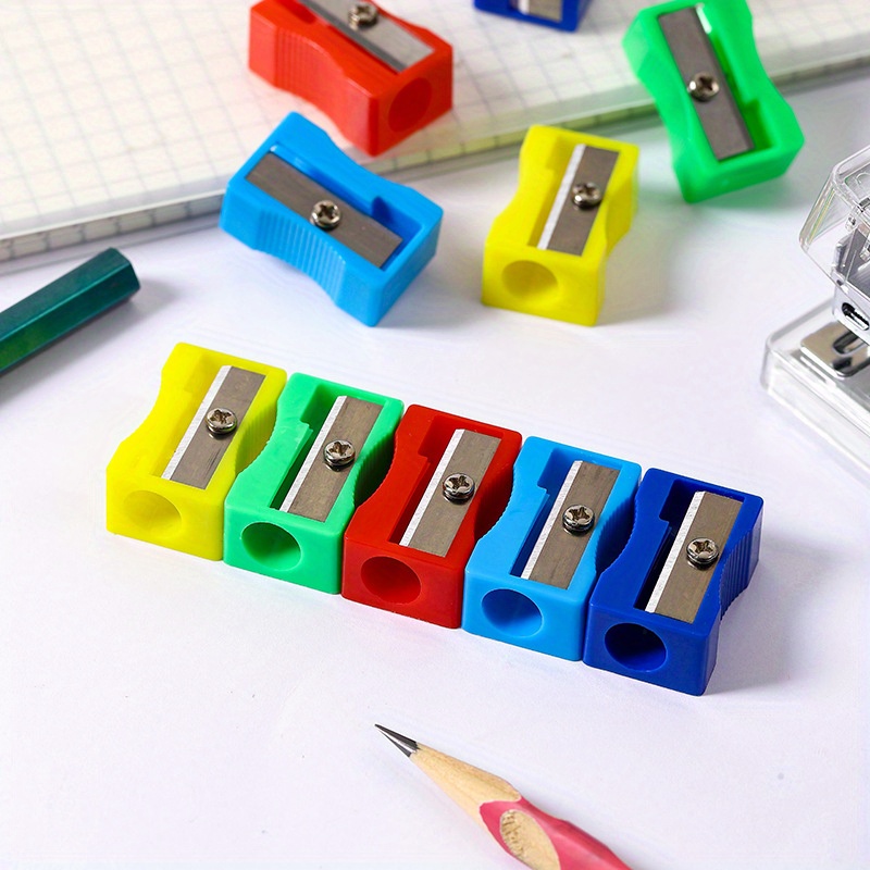 30 pack mini manual pencil sharpeners handheld assorted colors suitable 14 non electric durable plastic construction details 0