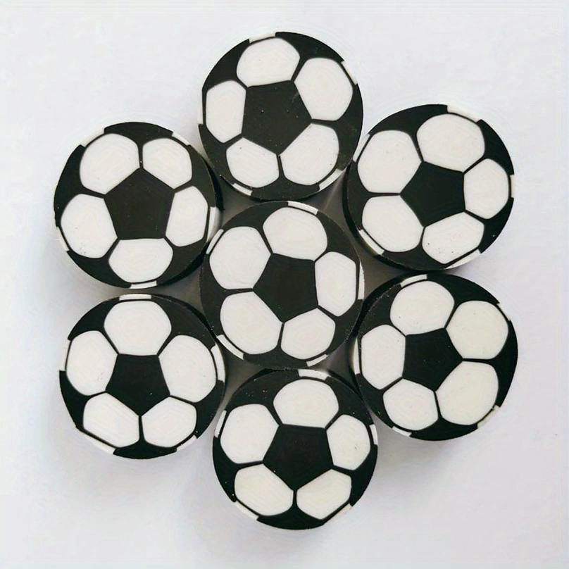 5pcs Soccer Ball-shaped Erasers - Writing Tools, Office Daily Stationery, Perfect Gift