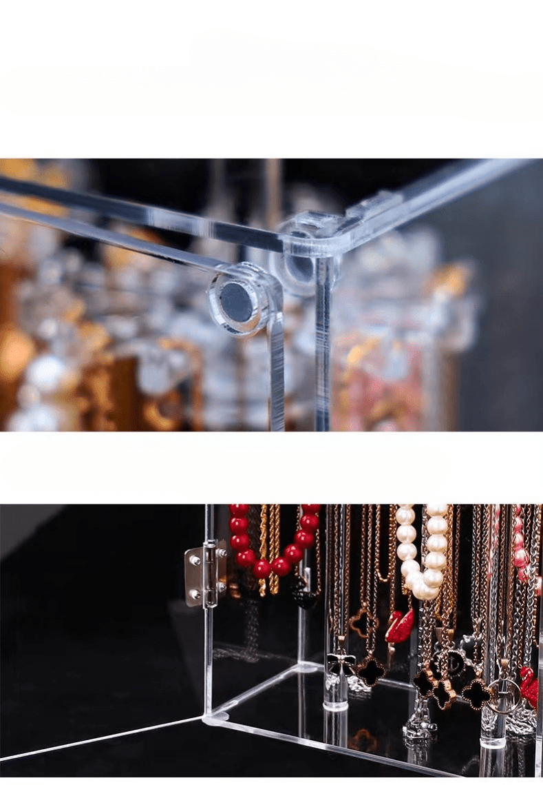 1pc   earrings necklace bracelet desktop storage box transparent hanging jewelry display rack dustproof necklace display shelf   suitable for   accessories storage racks large capacity jewelry rack best gift for valentines day christmas fathers day for relatives   Product details 3