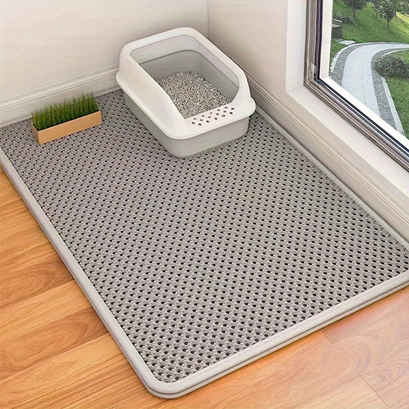 

Double-layer Cat Litter Mat: Durable, Splash-proof, And Foldable For Pet Cleaning - Suitable For Cat Sandboxes And Balconies