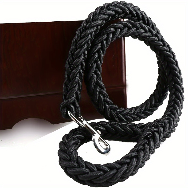 

Heavy-duty Braided Dog Leash - 4ft, Non-slip Grip, Adjustable Length, Polyester For & Comfortable , Black