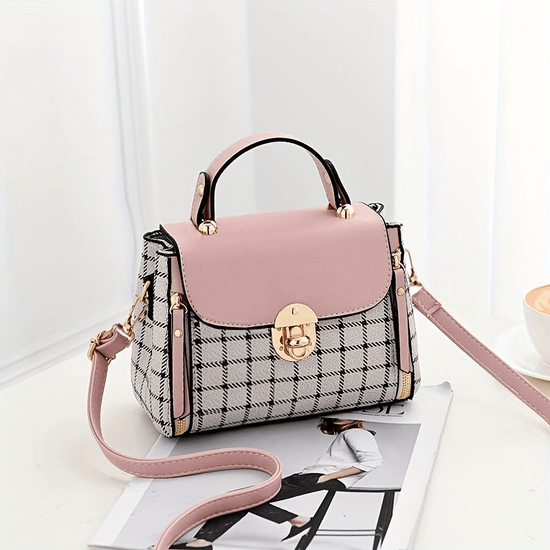 

Sac à épaule en cuir de PU avec fermeture à boucle, petit sac à main élégant pour dames en mode avec peinture de bord et doublure en polyester