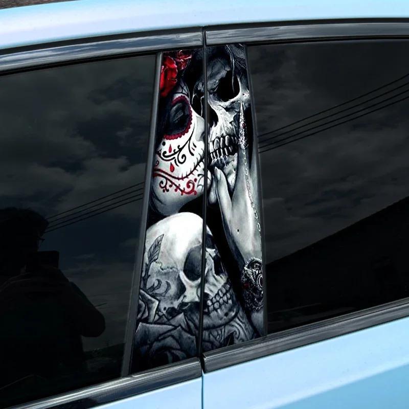 

Gothic Couple Car Decal - Waterproof, Sun-resistant Vinyl Sticker For B Pillar & Doors, Fun Auto Exterior Accessory