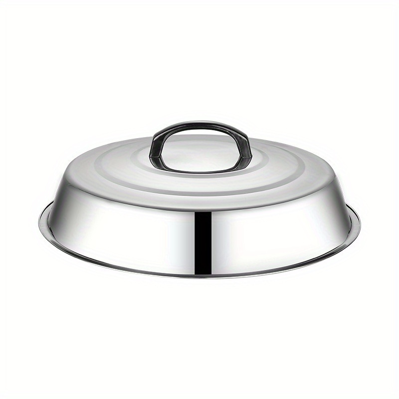 TEMU 1pc 12.6inch Round Basting Cover, Stainless Steel Cheese Melting Dome And Steaming Cover, Best For Use In Flat Top, Grill Cooking, Indoor Or Outdoor Griddle Accessories