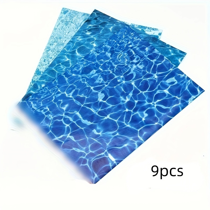 

9pcs Water Texture Sticker Sheets For Architectural Model Making, Diy Handcraft Simulation Water Surface Effect Paper, Self-adhesive For Miniature Scenery Landscape, Suitable For 14+ Years Old