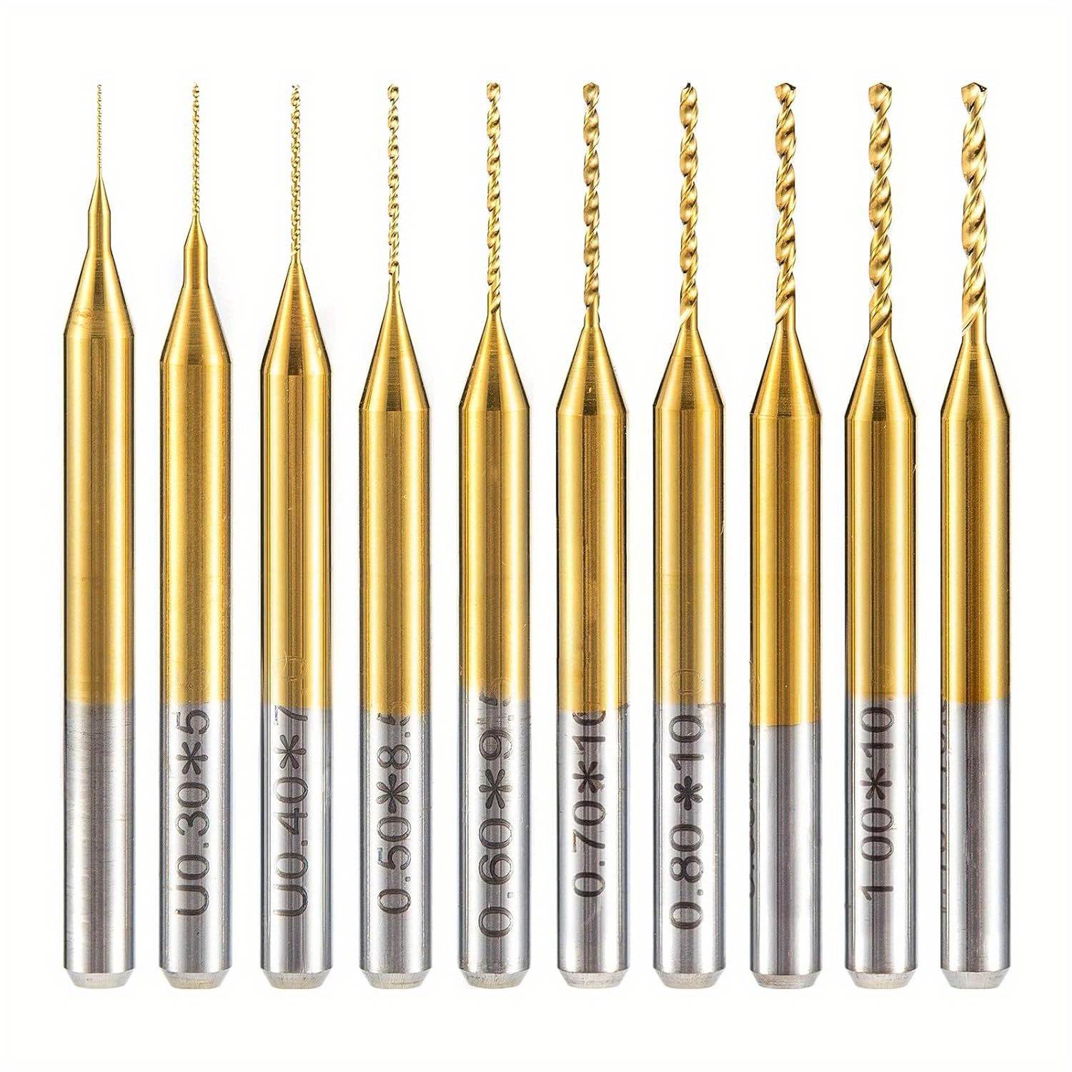 High-precision Cobalt Pcb Drill Bits Set, 1/8" Shank, Micro Twist Design For Smooth Circuit Board Drilling, Titanium Coated With 0.2-1.1mm Cut Diameter
