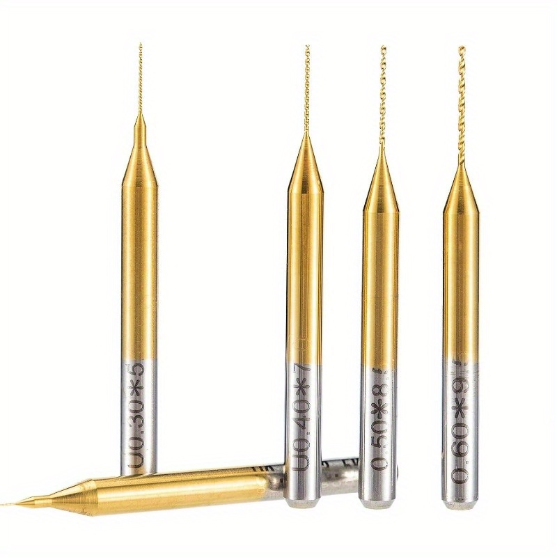 HUHAO PCB Drill Bit Set – 0.3mm Cutting Diameter, 1/8" Shank, Tungsten Carbide Cobalt Twist Micro Drill, 10 Pieces, For PCB, SMT, CNC, Wood, Fiber & Plastic
