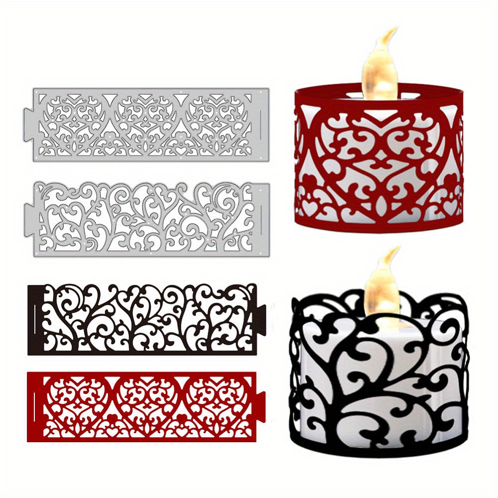 Image of 1set Candle Shade Carbon Steel Cutting Dies Stencils For Diy Scrapbooking Photo Album Decorative Embossing Paper Card Stainless Rectangle 45~46x148x0.8mm 2pcs/set