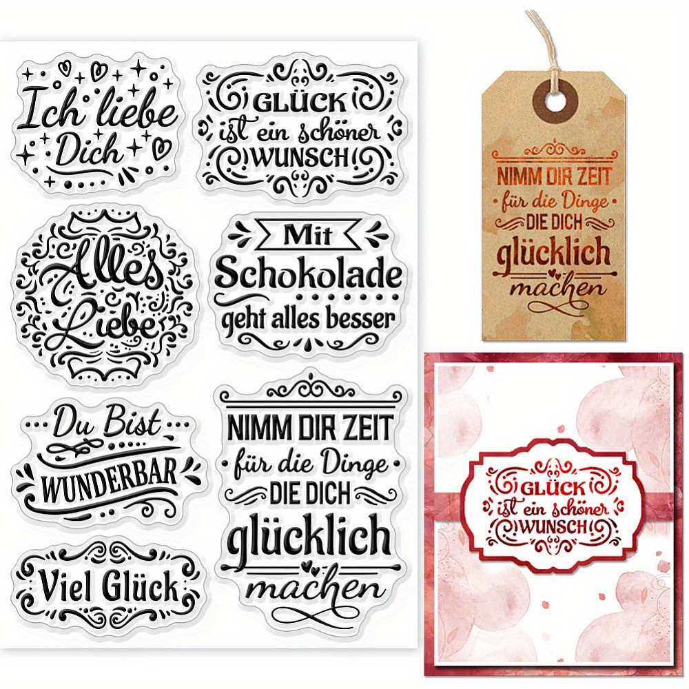 Image of 1sheet Pvc Plastic Clear Stamps For Diy Scrapbooking Photo Album Decorative Cards Making Word 160x110x3mm