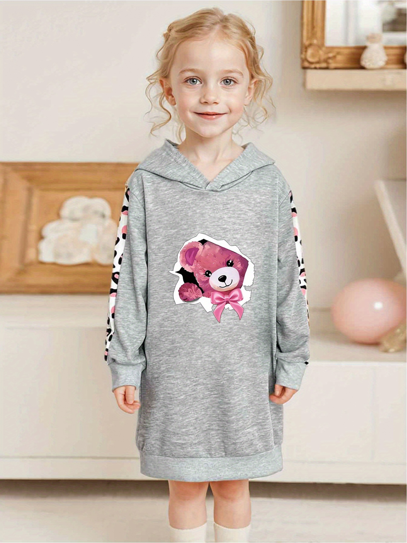 white christmas dresses OVERSIZED HOODIE DRESS main image 0