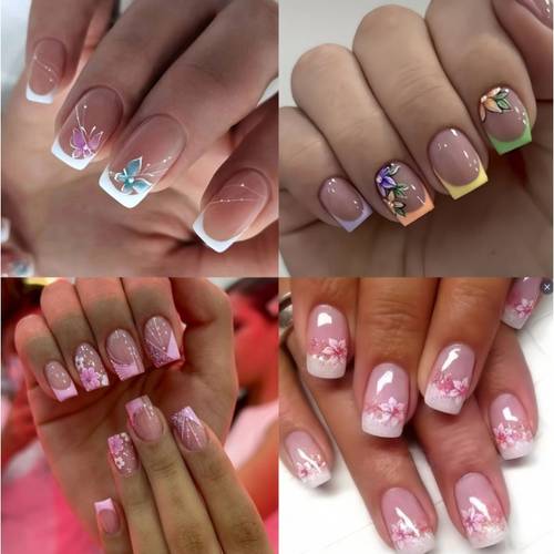 96 wear nails french pointed nails short square nail pieces art for women