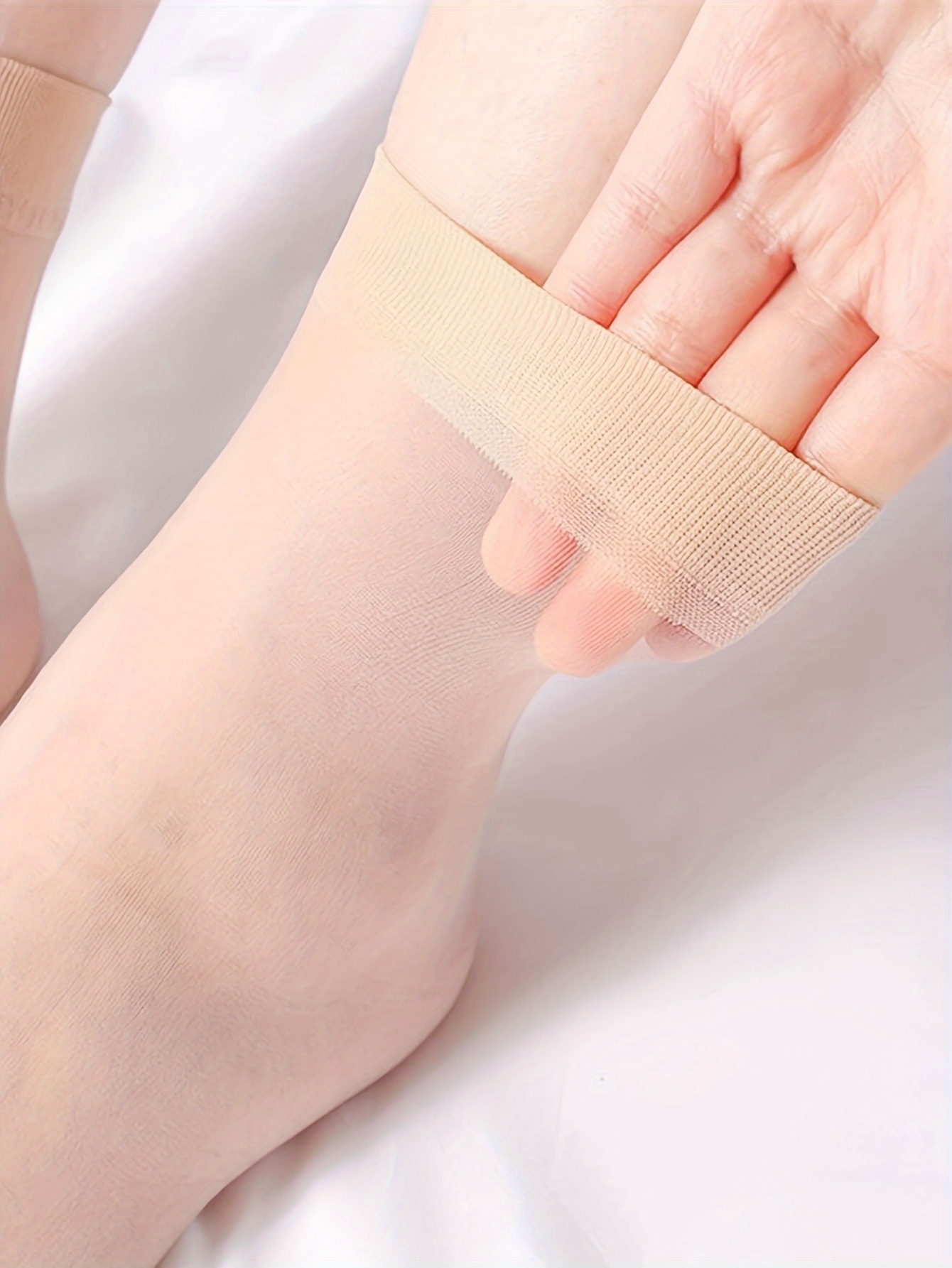 10 Pairs Women's Sheer Mid-Calf Socks - Breathable Stretch Comfort, Elegant Solid Color Design for Everyday & Formal Wear, Comfortable Hosiery, Smooth Texture Fabric