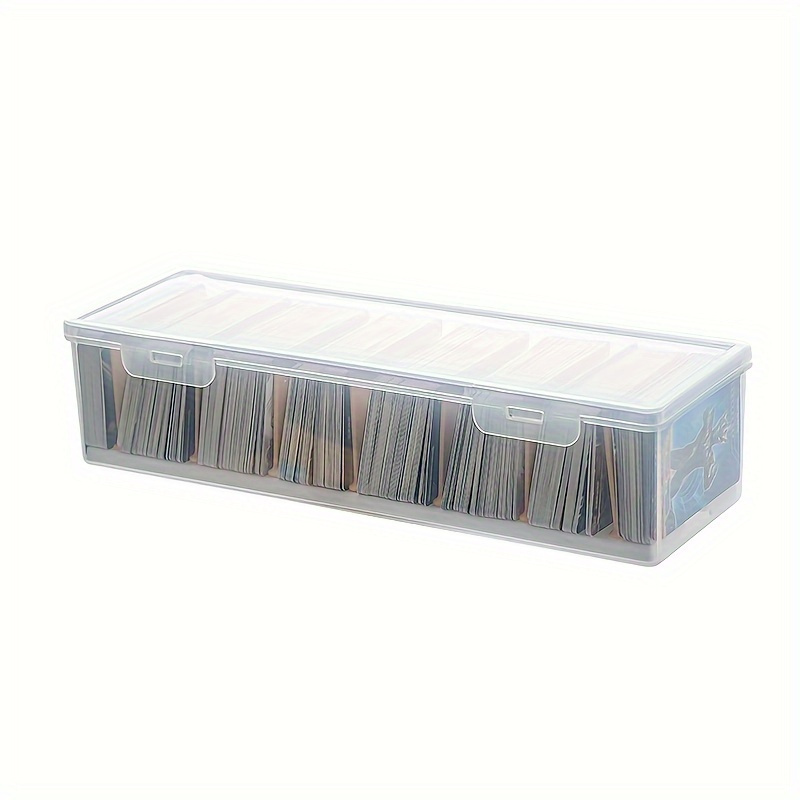 

Plastic Card Storage Box With Lid - 1pc Transparent Card Organizer Case - Dustproof Collectible Card Holder For 14+ Age Group