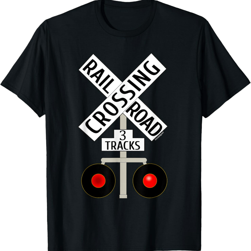 

Train Lights 3 Tracks Road Sign T-shirt