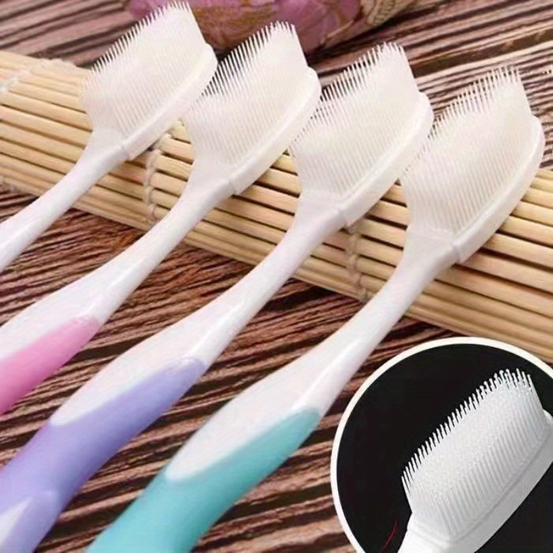 

Silicone Nano Toothbrush For Sensitive Gums: Deep Cleaning, Gentle Soft Bristles - No Accessories