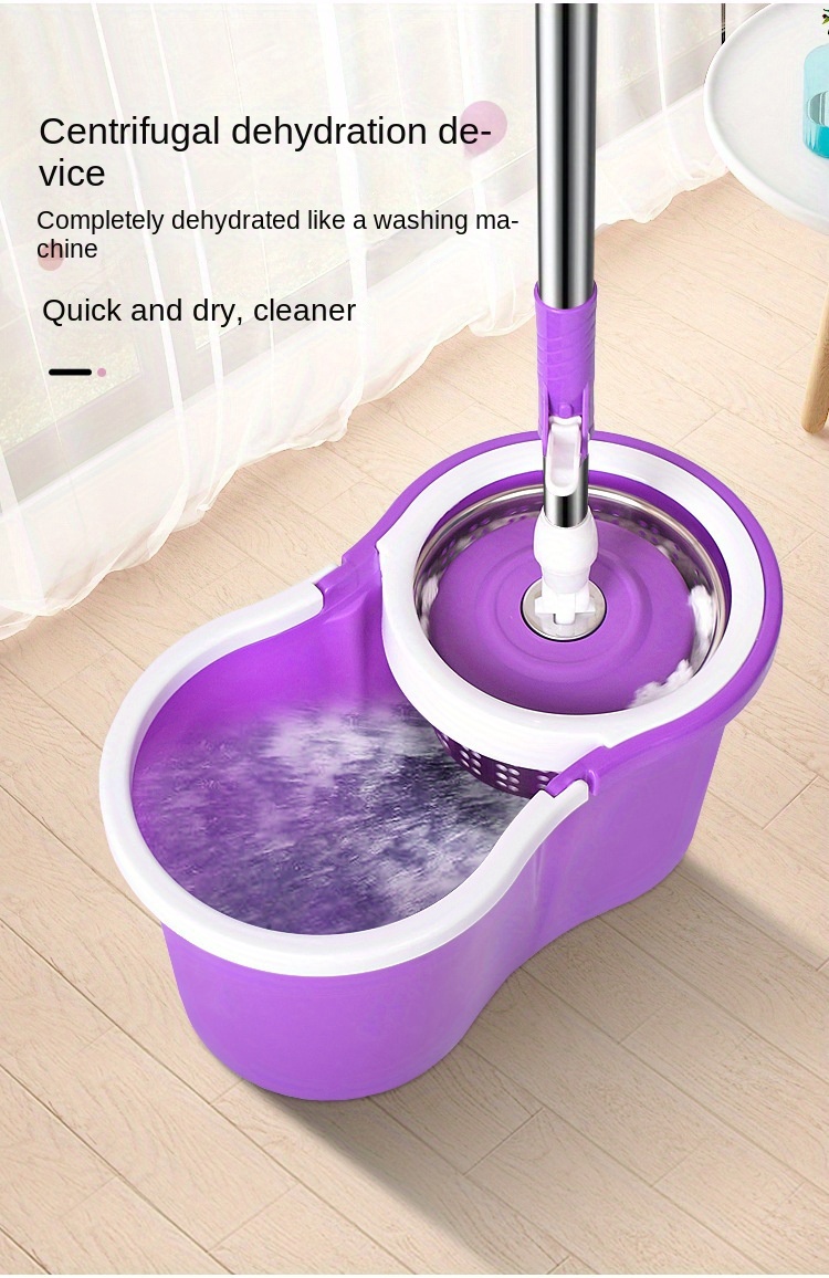 360 rotary mop tray with tornado decontamination device clean without dead angle wash the mop head like   strong decontamination suitable for living room bedroom bathroom kitchen patio metal plastic stainless steel materials details 3