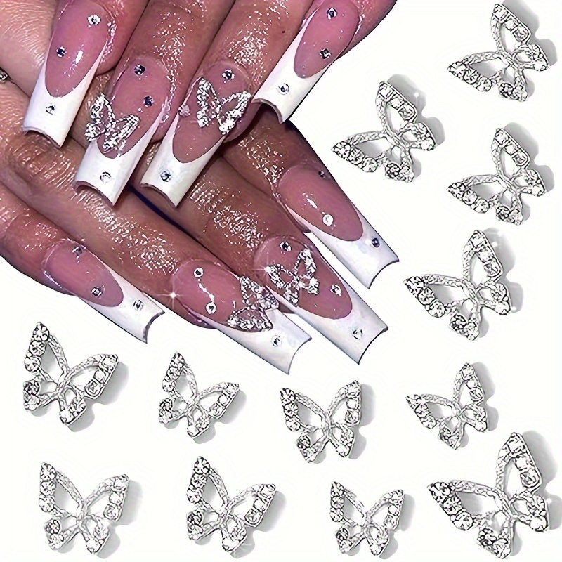 TEMU 300 Butterfly Nail Rhinestones, Butterfly Shape Rhinestones, Suitable For Nail Nails, Fashion Butterfly Rhinestones, Suitable For Women