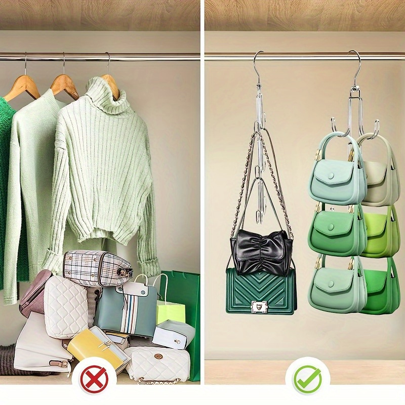 1pc Metal Purse Hanger For Closet Organization - Polished Finish Bag Organizer With 360-Degree Swivel Hook - Durable Space-Saving Handbag Storage Solution For Home And Retail details 6