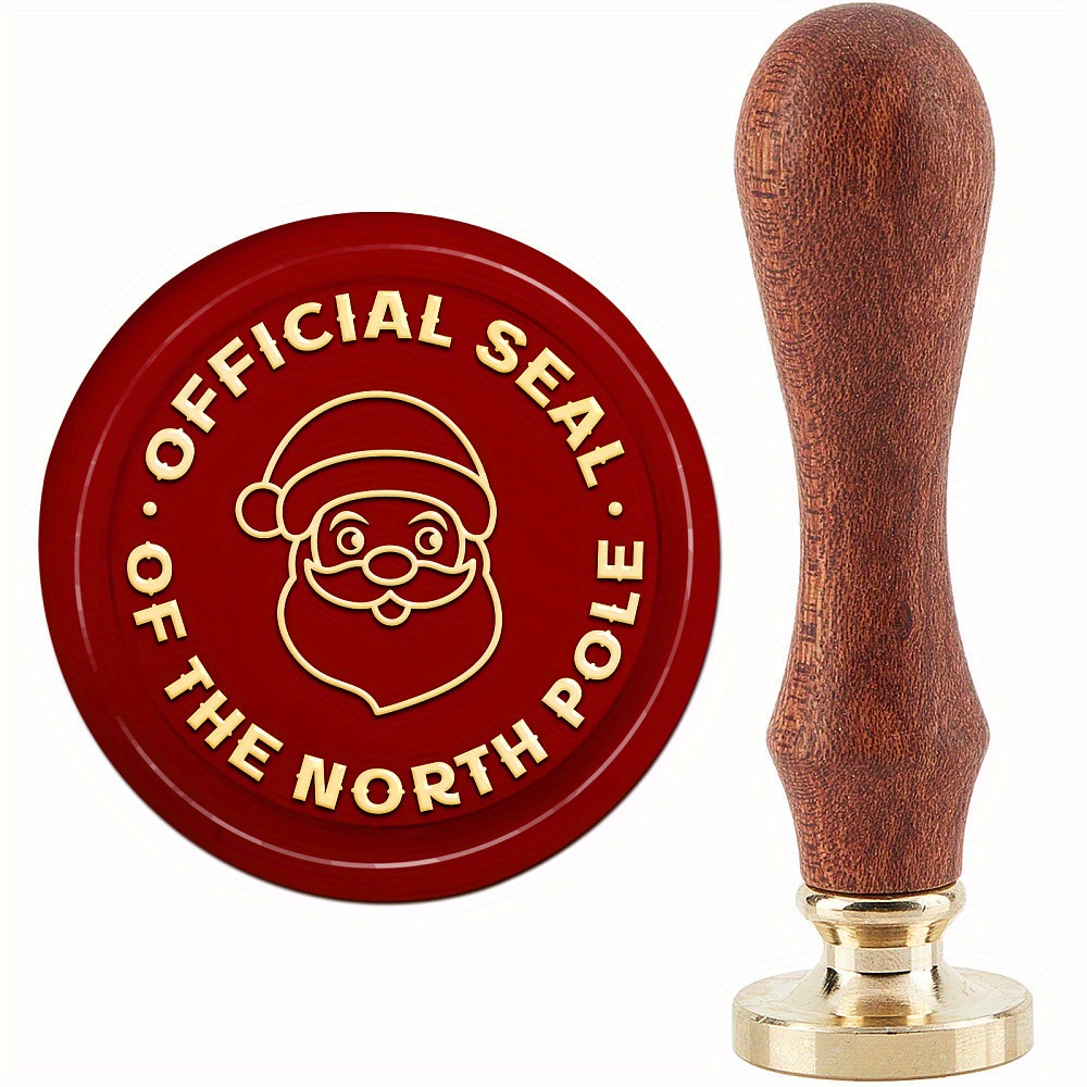 

Superdant North Pole Official Seal Wax Stamp Kit - Santa Claus Design, Removable Brass Stamp Head, 30mm, Wooden Handle For Christmas Invitations, Gift Wrapping, Cards - No Power Required