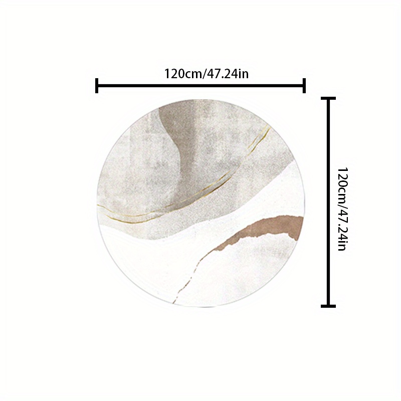 TEMU Imitation Cashmere-like 1000g/㎡ 10mm Thickened Lounge Carpet, Fluffy Soft Round Rug, Light Luxury Abstract Washable
