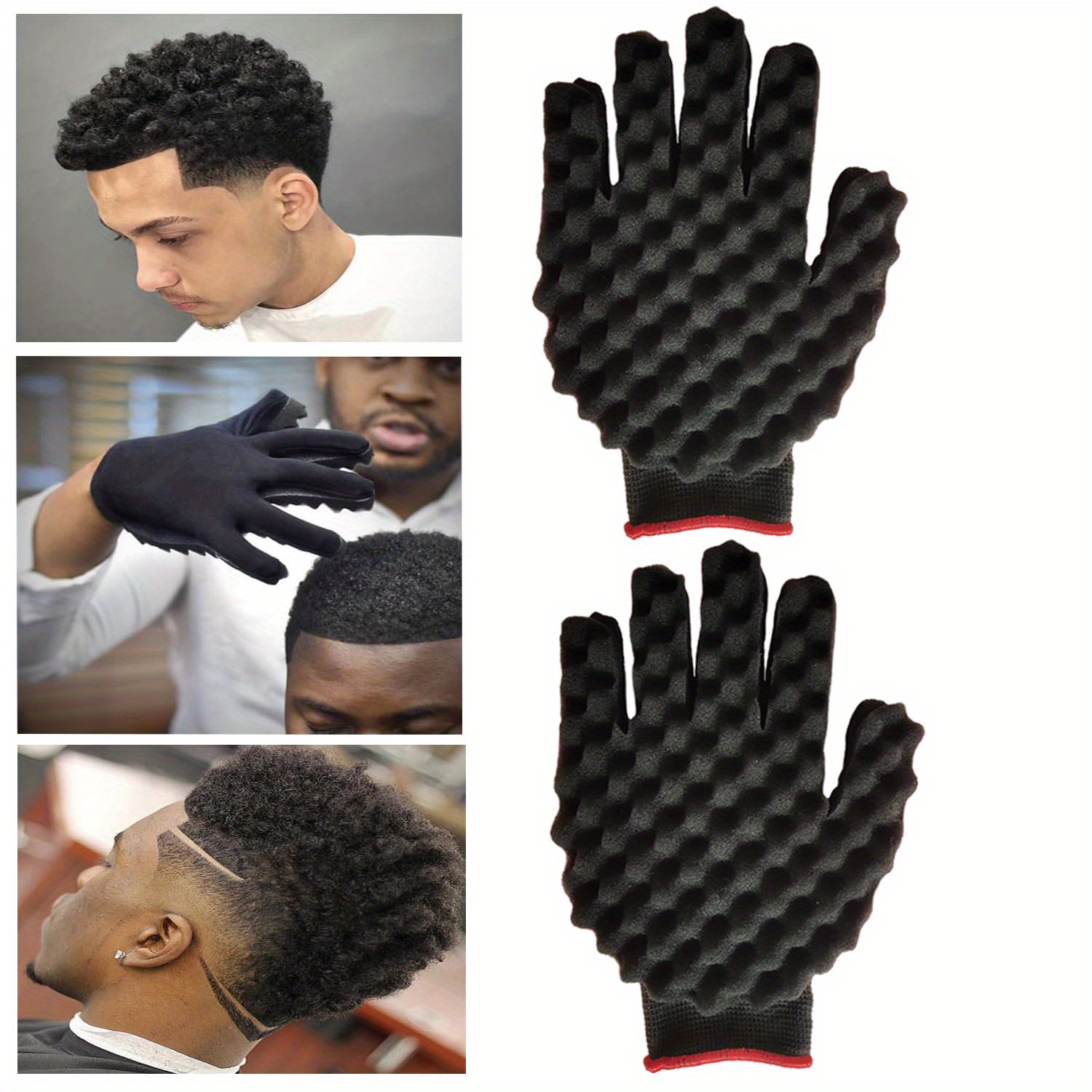 Lockenschwamm-Handschuh Für Afro-Locken – Wellenschwamm Für Alle Haartypen, Haarschonend