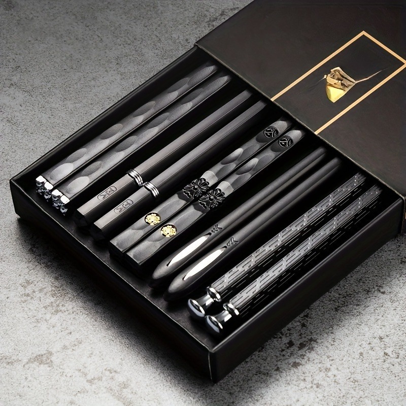 

5 Pairs Elegant Polished Pet Chopsticks Set - Reusable Tableware For Sushi & , Ideal Gift For ,