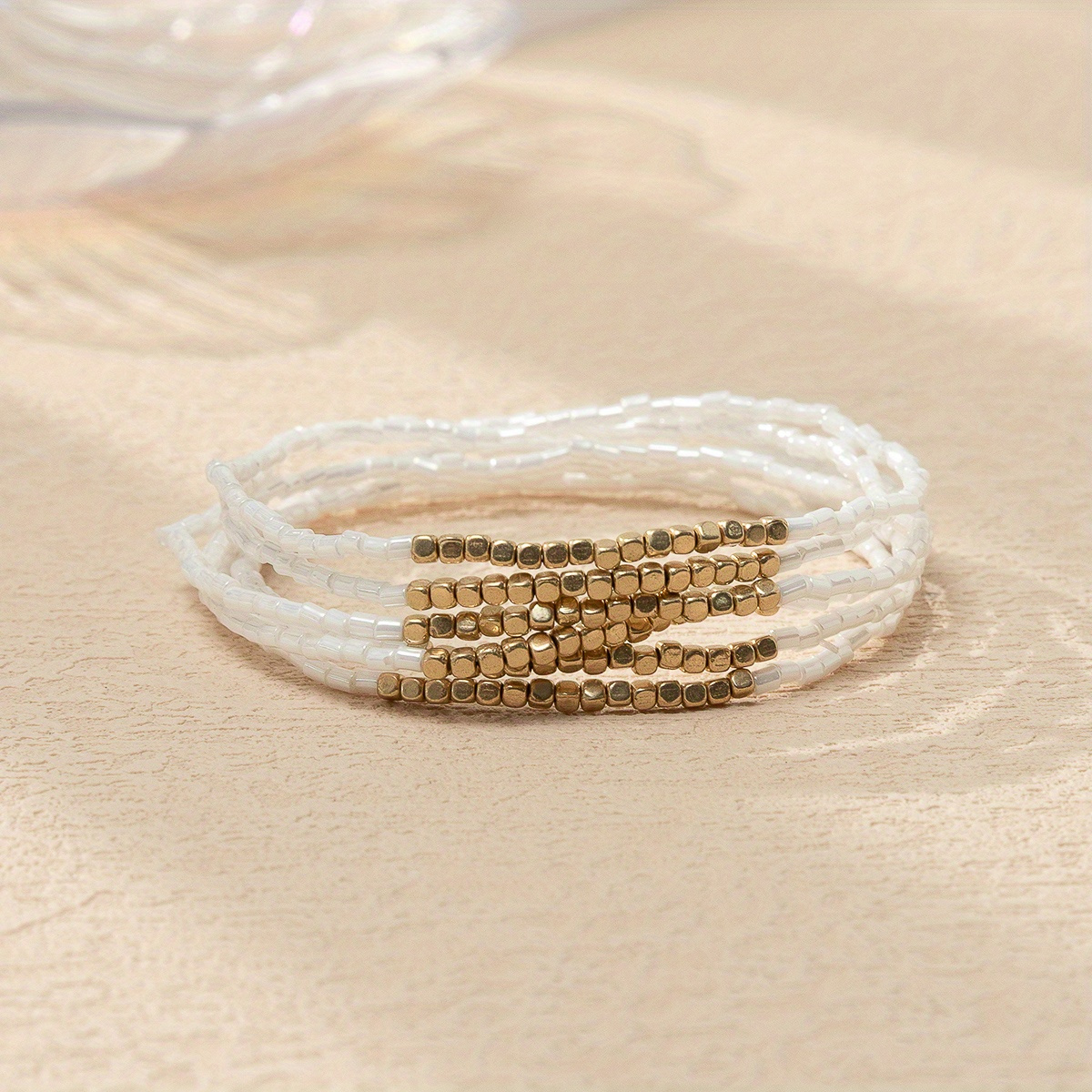 E-shop 6-teiliges Set Böhmische Mehrschichtige Perlenarmband-Kollektion, Bunte Perlen-Feiertags-Style-Handgelenk-Verzierungen, Kleines Geschenk