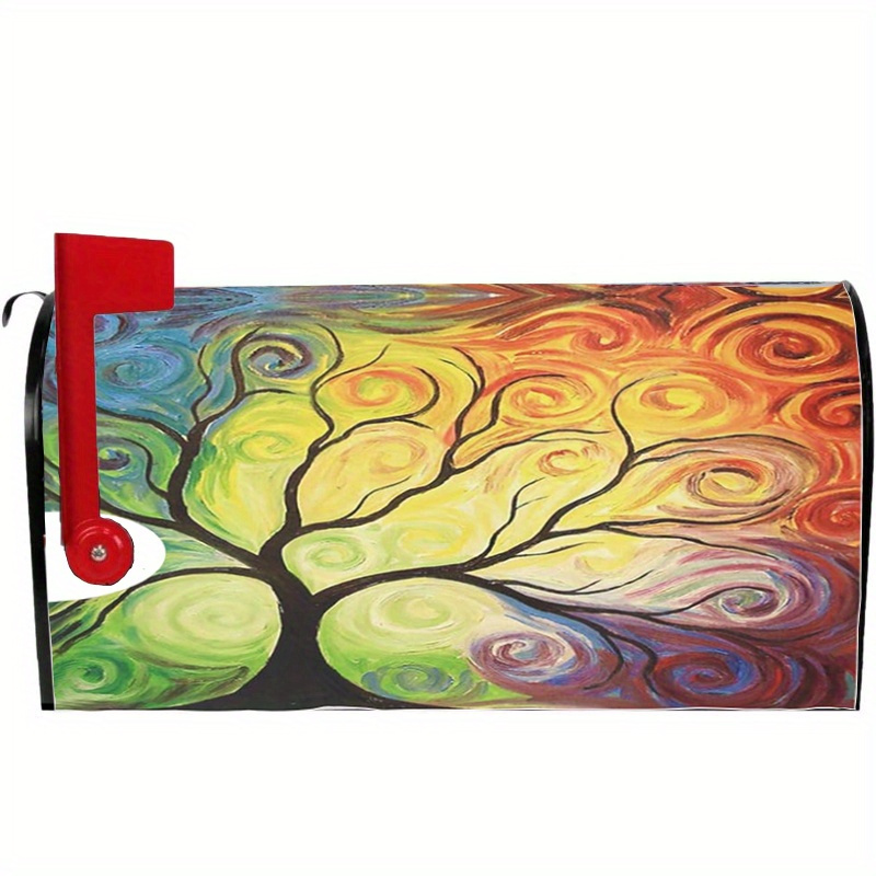 

Spring-themed Polyester Mailbox Cover, 1pc, Magnetic Attachment, Design, Standard Size Outdoor Decor