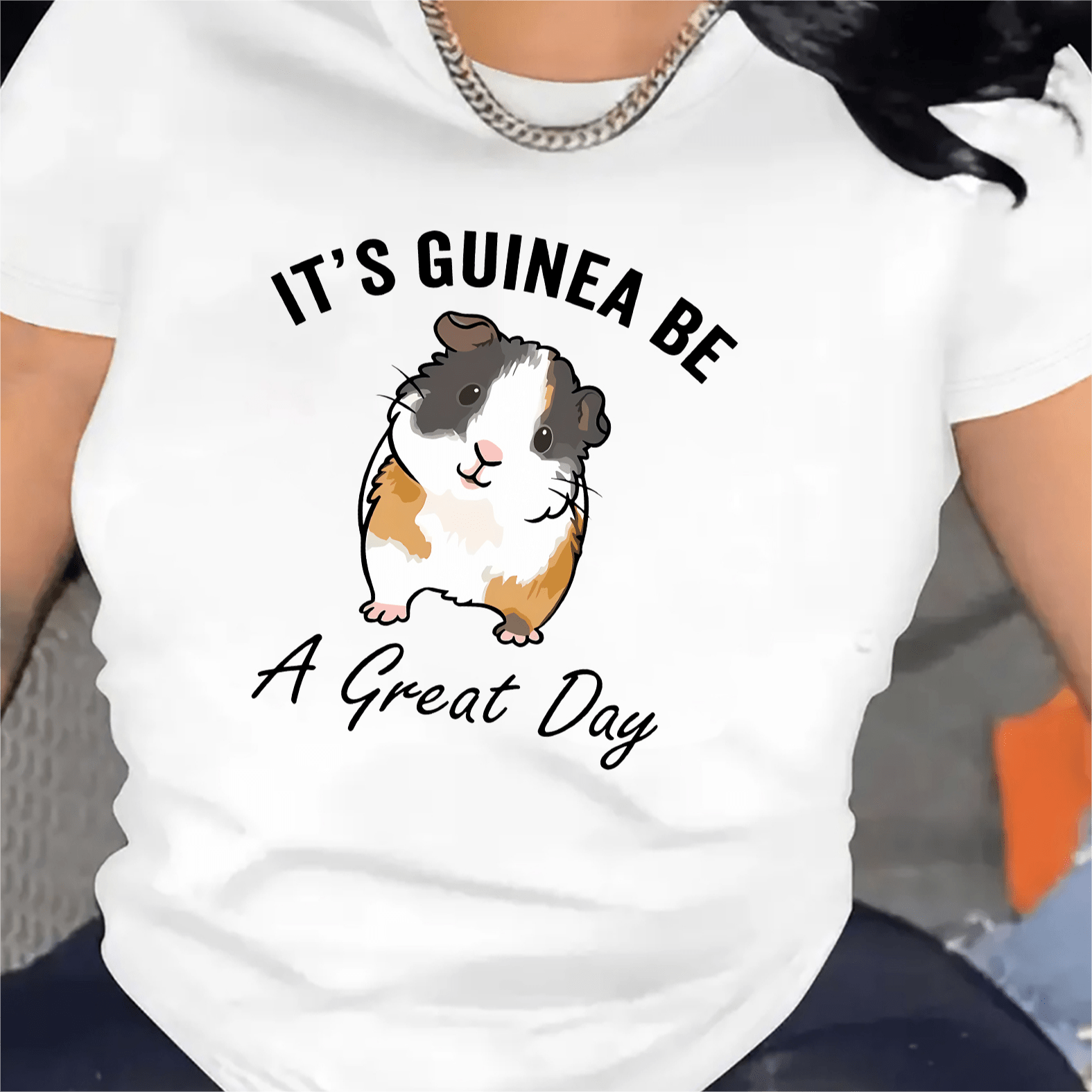 

Women's Sports Short Sleeve T-shirt, Comfortable And Stylish, For Sports And Daily Life, Letter & Hamster Print