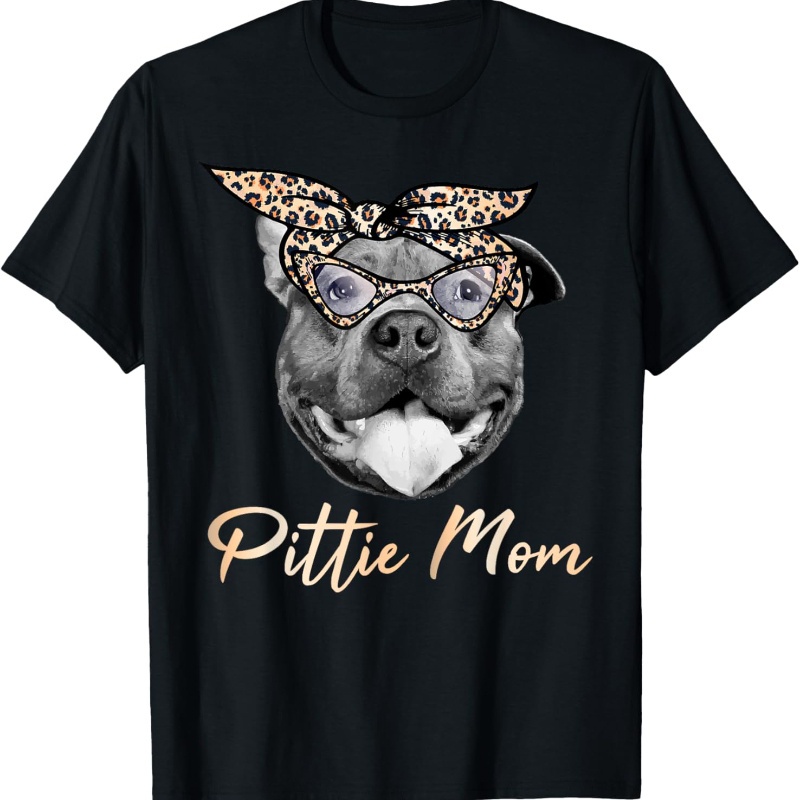 

Mom Pitbull Mama Leopard Pattern Pit T-shirt