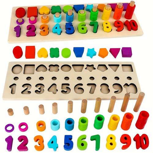76 pcs toys for toddlers shape sorter number and math stacking blocks toddlers learning learning puzzle toys for toddlers preschool teaching early education toy