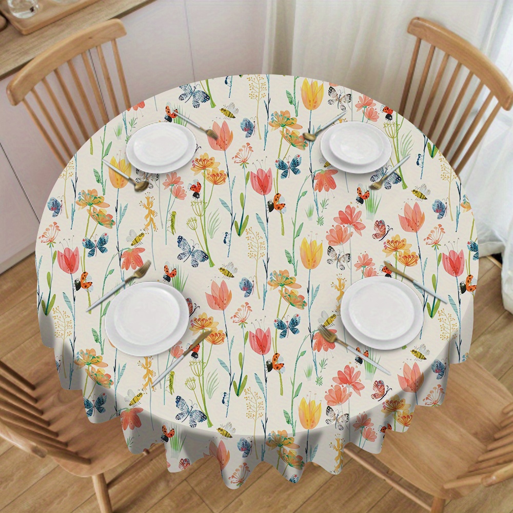 

Nappe Ronde à Imprimé - Design Moderne & Simple, Parfaite pour Tables à Manger & Coffe Tables, Polyester, Tissée à