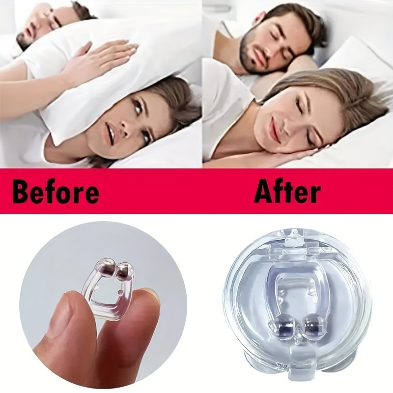 5 pack silicone magnetic anti snore nose clips sleep apnea aid nostril ventilation breathing devices comfortable reusable snoring solution for men and women details 0