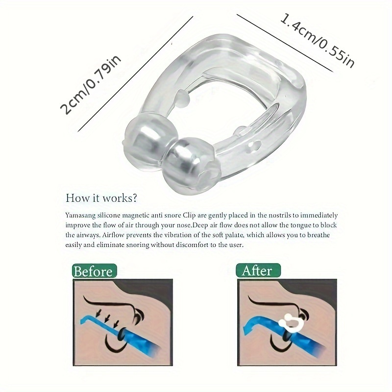 5 pack silicone magnetic anti snore nose clips sleep apnea aid nostril ventilation breathing devices comfortable reusable snoring solution for men and women details 2