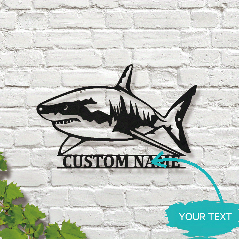 

Custom Wall Art - Personalized Name Sign For Shark Lovers, Home & Nursery Decor, Ideal Christmas Gift