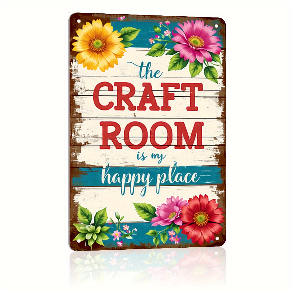 

Vintage Rustic Craft Room Sign: '' - 7.87" X 11.8" Tin Metal Wall Art - Pre-drilled, Weather Resistant, Hd Printing, Quality Guarantee