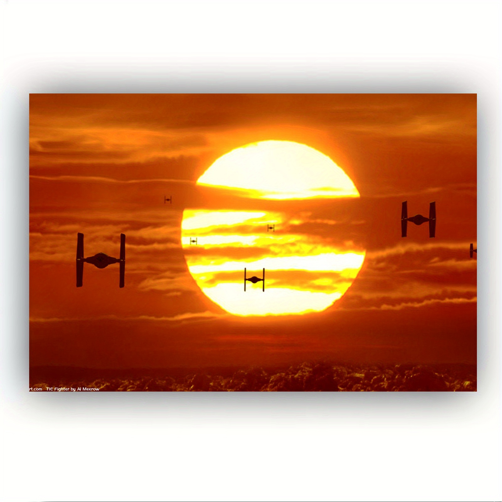 

Tie Fighters Sunset Vii Canvas Art Poster And Wall Art Picture Print Modern Family Bedroom Decor Posters - 1 Pc Wooden Framed Wall Art, Can Be Hung Directly