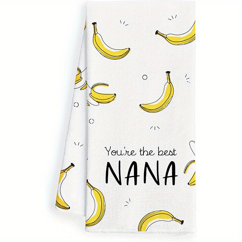 

Ultra-soft Microfiber Kitchen Towel - Perfect Nana Gift, Banana Print Hand & Tea Towel For Grandchildren, Durable Dishwashing Cloth, Ideal Mother's Day Present, 18x26 Inches