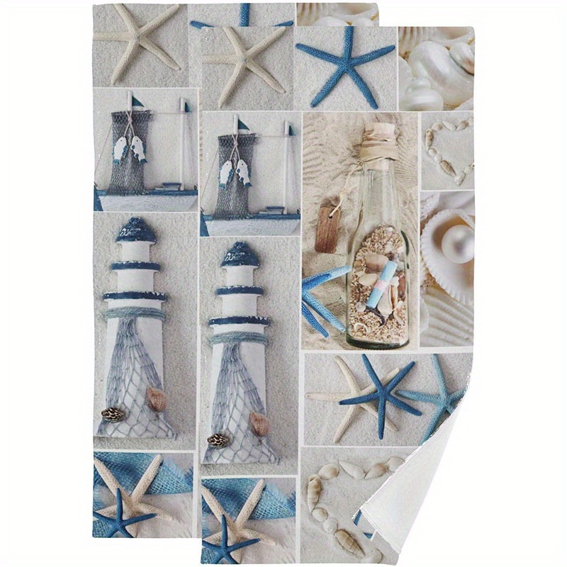 

And White Nautical Towels: Soft And Absorbent, Perfect For Your Bathroom - 18" X 26" - Machine Washable