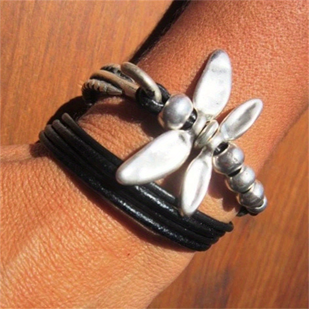 

1pc Bohemian Style Bracelet, Dragonfly Bead Bracelet, Fashionable And , Ideal Holiday Gift