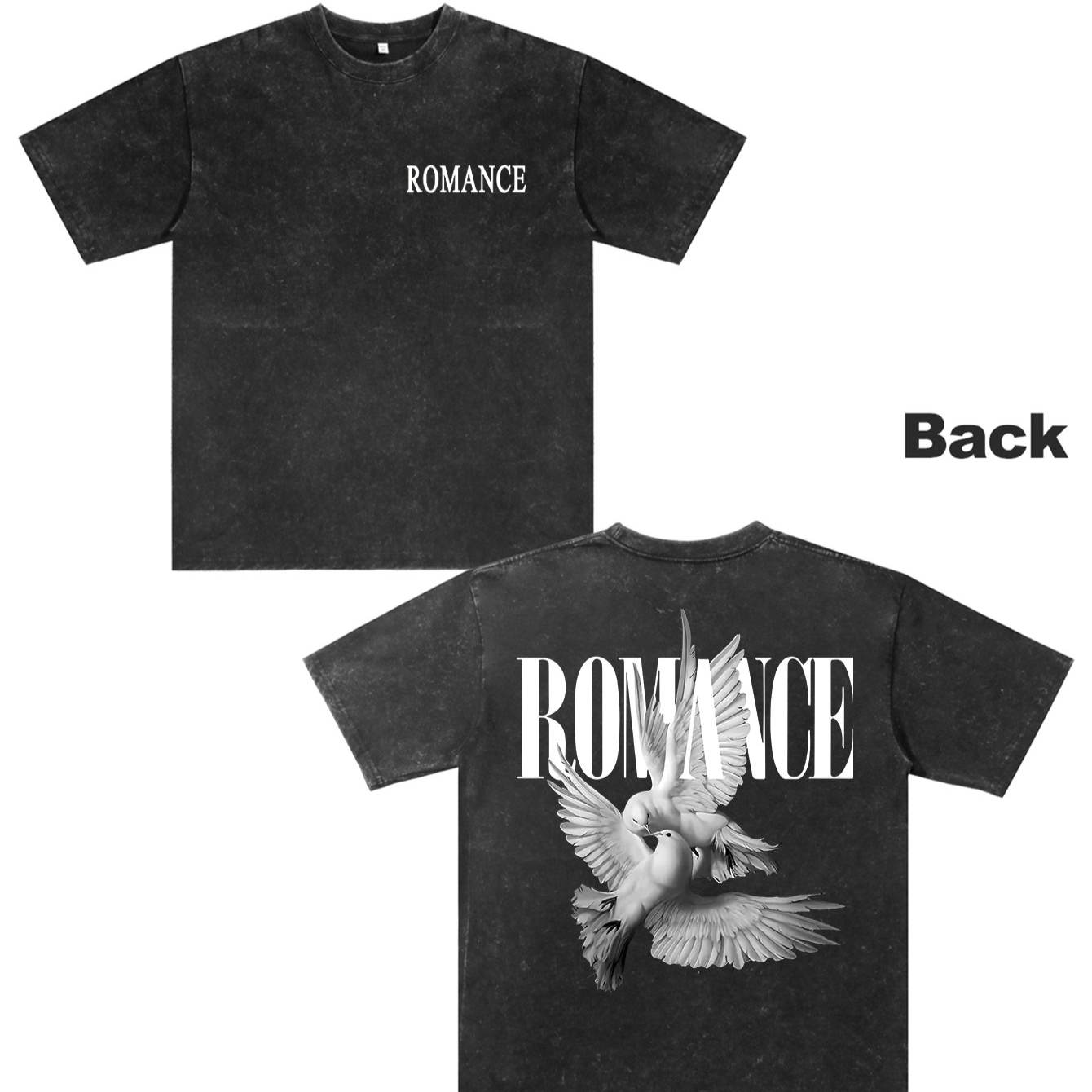 

Romance Pure Cotton Vintage Trendy -shirt, Short Sleeved Round Neck T-shirt, With A Certain Thickness Suitable For Summer Wearing T-shirt