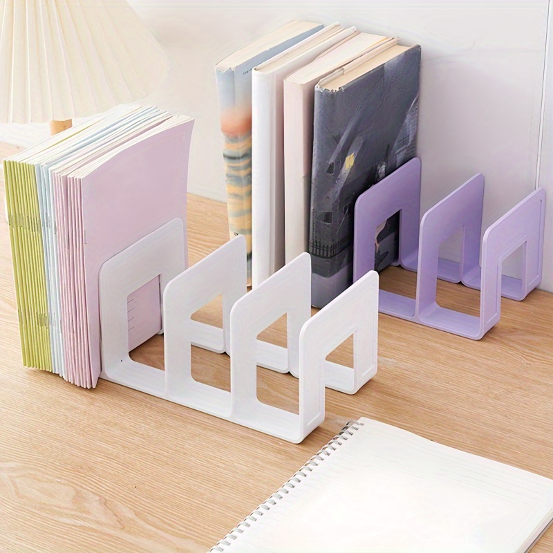 

1pc Book Stand Desktop Fixed Book Storage Bookshelf Book Storage Rack Reading Rack Desk Storage Rack, Four-link Book Stand Reading Rack Fixed Book Clip Bezel Classification Column