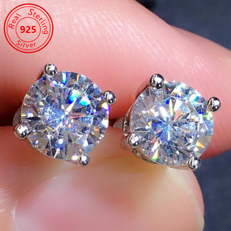 

1 Pair Of Exquisite And Simple S925 With Sparkling Zirconia Inlay, Daily Casual Earrings, Jewelry Accessories, Gifts