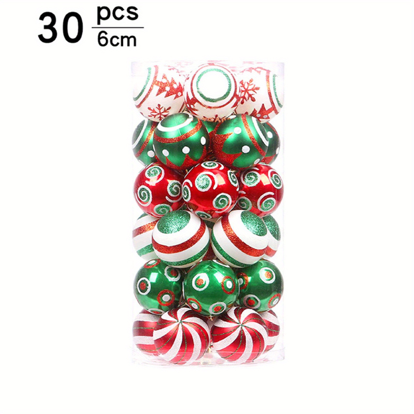 

30pcs Christmas Tree Hanging Balls Glitter Christmas Tree Bauble Pendants Christmas Decorations Indoor Outdoor 2.4inch Diameter