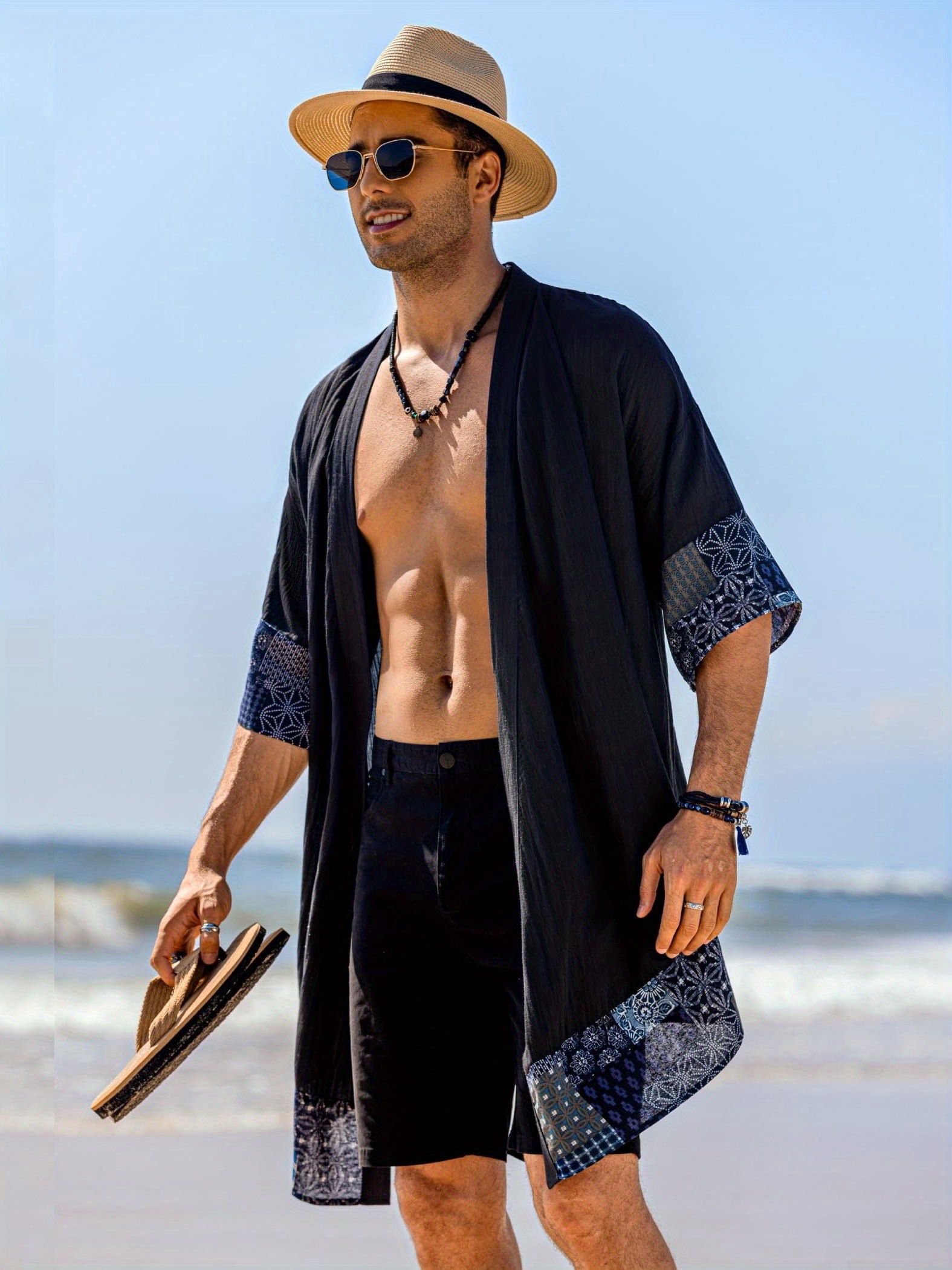 Mens Linen Kimono Long Kimono Cardigan Mens Japanese Clothes Men