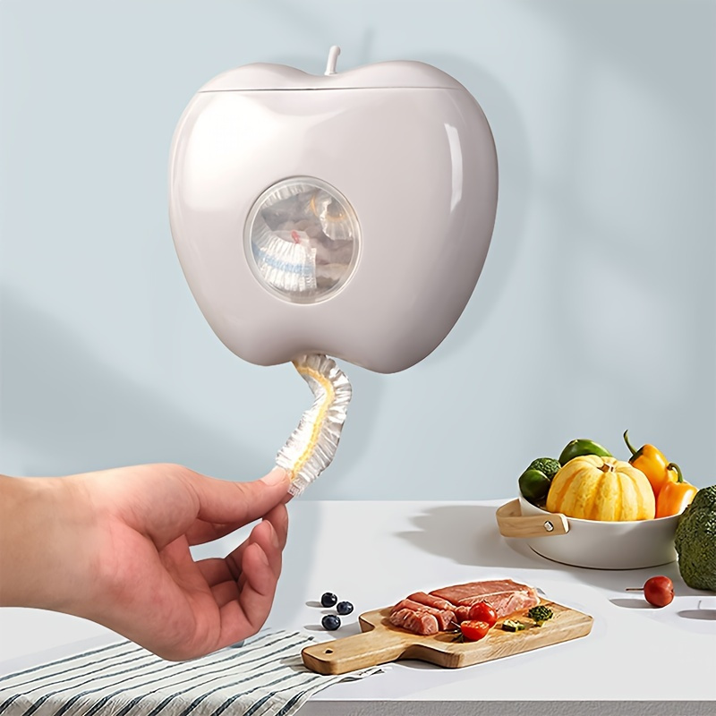   shaped wall mounted kitchen organizer for plastic   covers freshness keeper   plastic dispenser all in one details 2