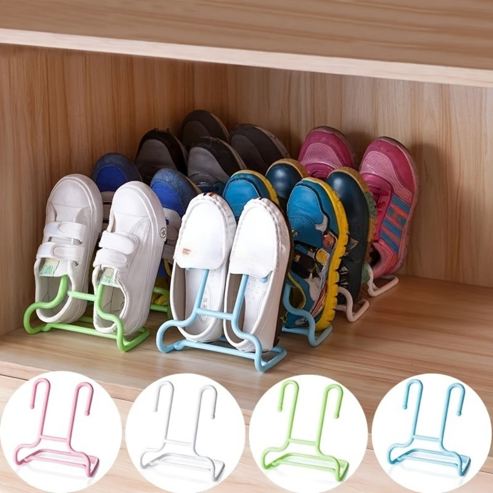 

Organisateur de Chaussures Économiseur d'Espace 4pcs - Étagère de Rangement Polyvalente et Portable pour Chaussures de Sport & Décontractées, en Plastique